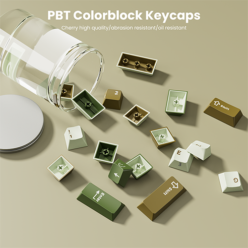 უკაბელო ტენვადი მექანიკური კლავიატურა - Royal Kludge RK N99 Cream Switch Palm Green Rechargable WL BT