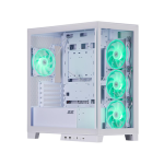 ქეისი + პულტი - 2E Gaming Fantom GK701W White - 4x120 Fan ARGB