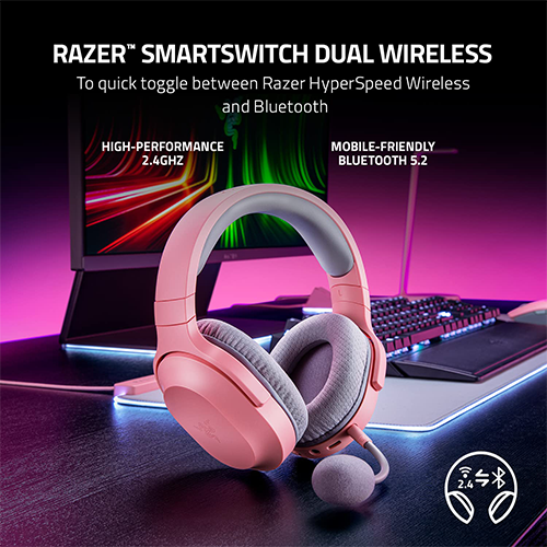 უკაბელო Bluetooth ყურსასმენი - Razer Barracuda X 2022 Quartz WL BT