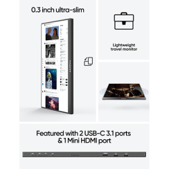 მონიტორი - Arzopa S1 Table 15.6 FHD Mini HD USB Type-C