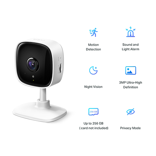 შიდა ვიდეო სათვალთვალო კამერა - Tapo C110TP-Link 2K Resolution Home Security Wi-Fi Camera