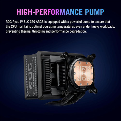 პროცესორის წყლის გაგრილება - Asus Rog Strix Ryuo IV SLC 360 mm ARGB Black