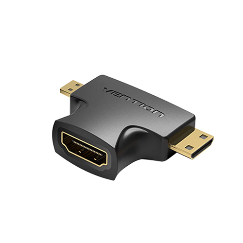 გადამყვანი - 2 in 1 Mini HDMI And Micro HDMI Male To HDMI Female Adapter Black Vention