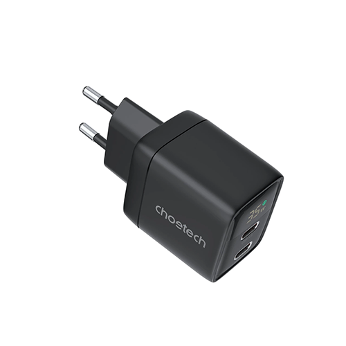 მობილურის დამტენი - Choetech PD6051 35W Gan Display Wall Charger Black