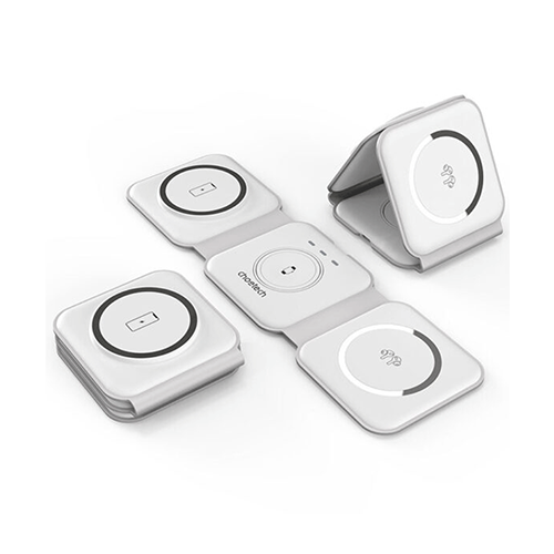 Multi Wireless Charger - Choetech T588 3 in1 Foldable Magnetic Wireless Charger White