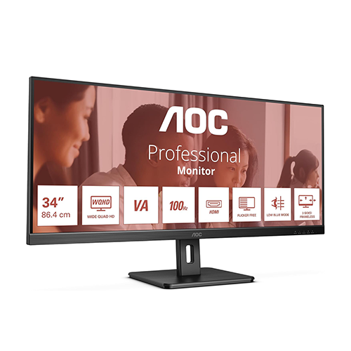 მონიტორი - Aoc U34E2M - 34 Inch / UWQHD / VA / 100 Hz / 4 Ms
