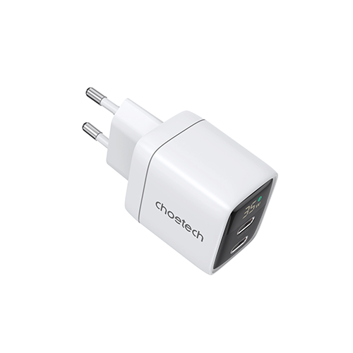 მობილურის დამტენი - Choetech PD6051 35W Gan Display Wall Charger White