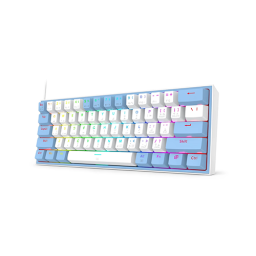 მექანიკური კლავიატურა - Redragon K617WB Fizz Red Switch White-Blue
