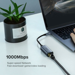 Type-C ქსელის ბარათი - Lan Card Ugreen CM199 1000 Mb Grey