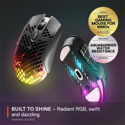 უკაბელო ტენვადი Bluetooth მაუსი - SteelSeries Aerox 9 RGB Black Rechargeable WL BT