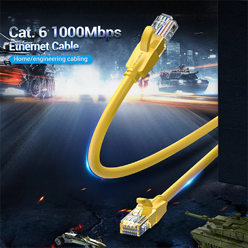 ინტერნეტის კაბელი - Vention Cat6 1მ Yellow