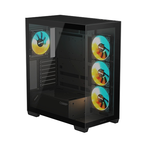 ქეისი - Gigabyte C500 Panoramic Stealth Black - 4x120 Fan ARGB