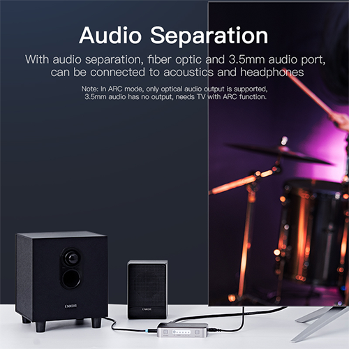 Switcher - Vention 3 In 1 Out HDMI Switcher With Audio Separation Gray Metal Type