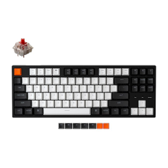 Mechanical Keyboard - Keychron C1 Wired 87 Key Hot-Swap Gateron Switch White LEDRed