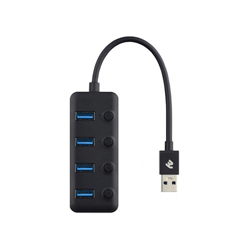 USB Hub 4 Port - 2E Adapter USB-A 4xUSB 3.0 Hub With Switch