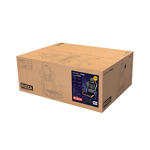 კომპიუტერის სკამი - Trust GXT 716 Rizza RGB Led Gaming Chair + Power Bank 10000 mAh