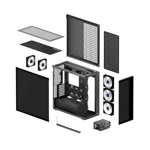 ქეისი - Arctic Xtender Mirror Black - 3x140 Fan Reverse ARGB + 2x120 Fan ARGB