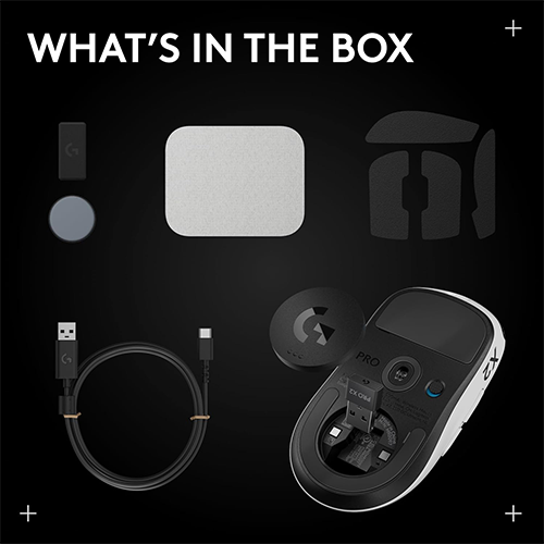 უკაბელო ტენვადი მაუსი - Logitech G Pro X2 Superstrike Rechargeable WhIte-Black WL