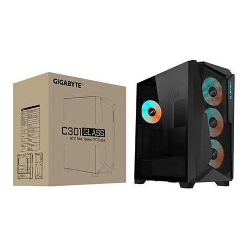 ქეისი - Gigabyte C301 V2 Black - 4x120 Fan ARGB