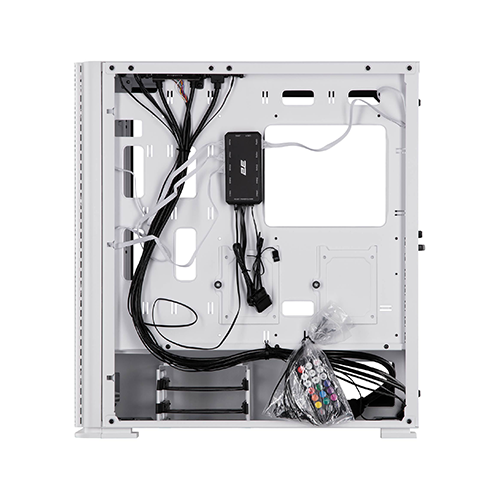 ქეისი + პულტი - 2E Gaming Vertex GI01W White - 3x140 Fan ARGB + 1x120 Fan ARGB