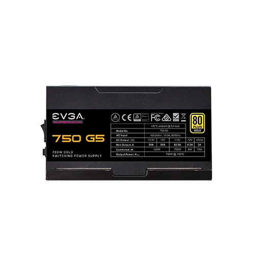 კვების ბლოკი - Evga SuperNova G5 750 Watt 80 Plus Gold Full Modular (მ)