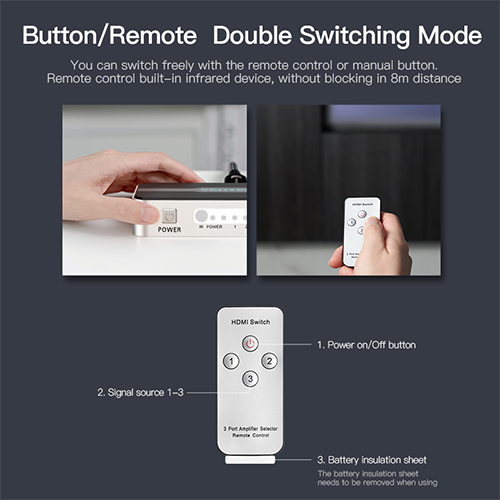 Switcher - Vention 3 In 1 Out HDMI Switcher With Audio Separation Gray Metal Type