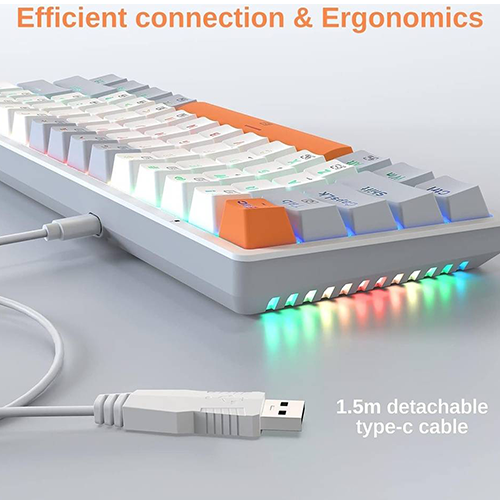 მექანიკური კლავიატურა - Redragon K642WGO RGB Akali Red Switch White