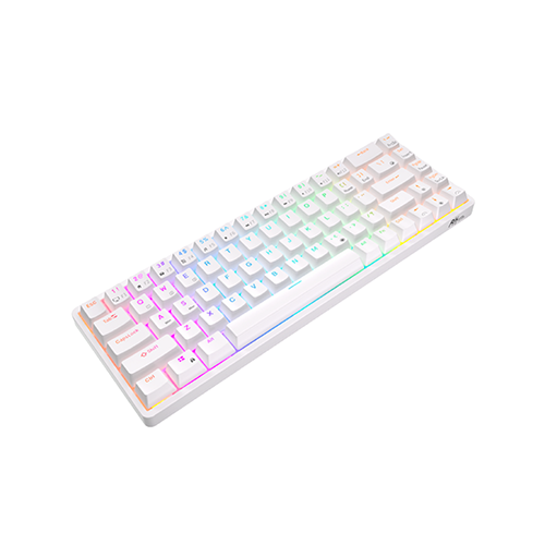 უკაბელო ტენვადი მექანიკური კლავიატურა - Royal Kludge RK G68 Red switch White WL BT