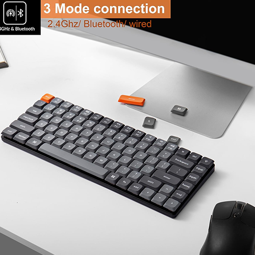 უკაბელო ტენვადი მექანიკური კლავიატურა - Keychron K3 K Pro 84 Key RGB Brown Switch Hot-Swap Rechargeable WL BT