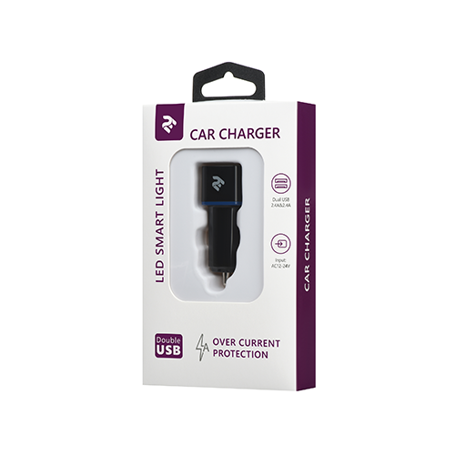 მანქანის დამტენი - 2E Car Charger Dual USB 2.4A 2.4A Black