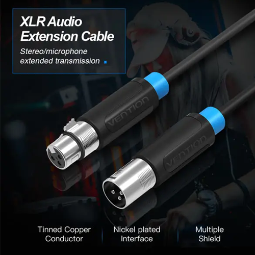 Vention XLR Audio Extension Cable 1.5მ Black