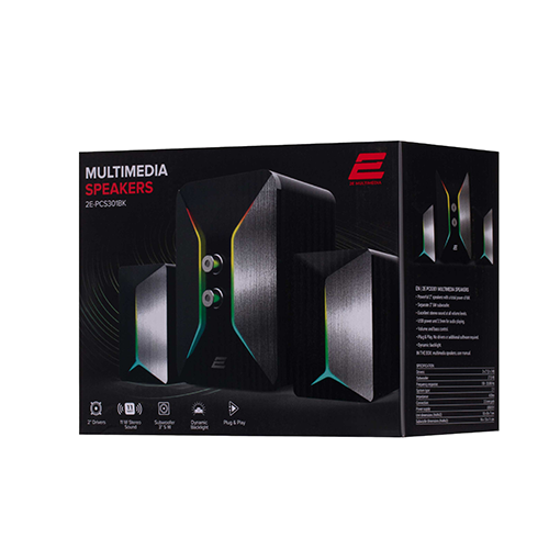 დინამიკი - 2E PCS301 RGB 2.1 USB Black