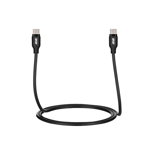 მობილურის კაბელი - 2E Cable Type-C To Type-C Glow 60W 1m Black
