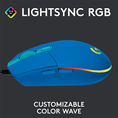 მაუსი - Logitech G203 Lightsync Corded Blue