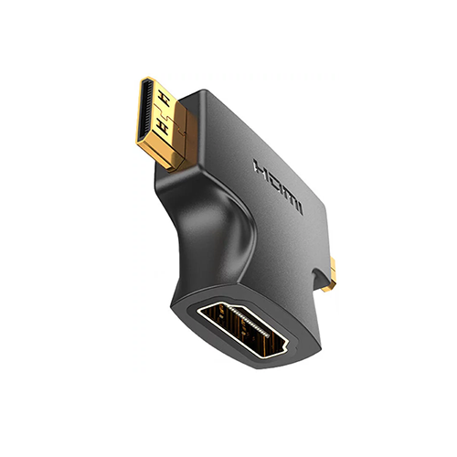 გადამყვანი - 2 in 1 Mini HDMI And Micro HDMI Male To HDMI Female Adapter Black Vention