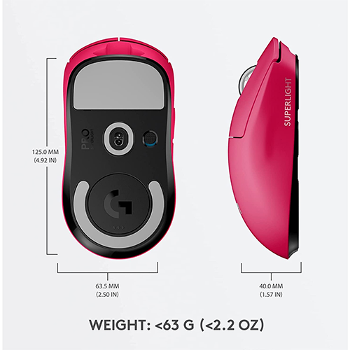 უკაბელო ტენვადი მაუსი - Logitech G Pro X Superlight Magenta Rechargeable WL