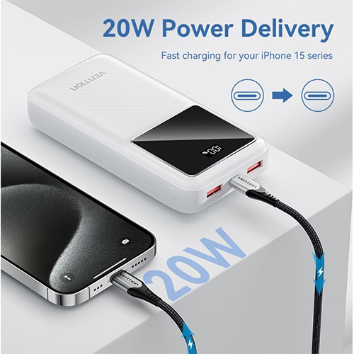 Power Bank - Vention FHLW0 20 000 mAh White
