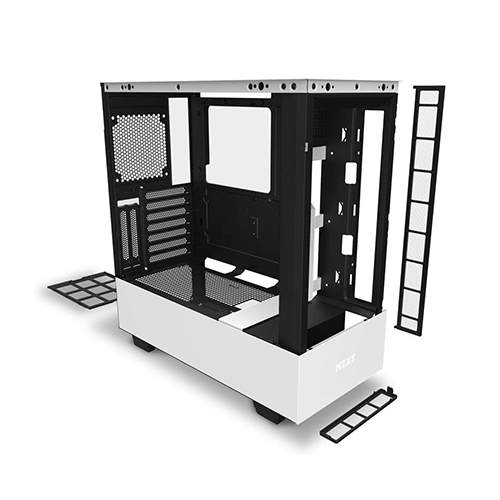 Case - NZXT H510 Elite Compact Cana White - 1×120 Fan + 3×140 Fan