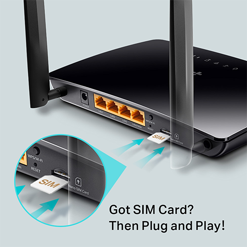 Wi-Fi როუტერი - TP-Link AC750 MR202 Dual Band 4G LTE Router + Sim Card Port