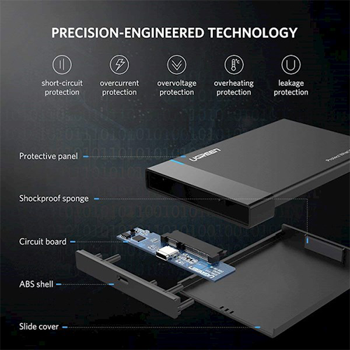 გარე ვინჩესტერის ქეისი - USB HDD Box Ugreen US221 50743