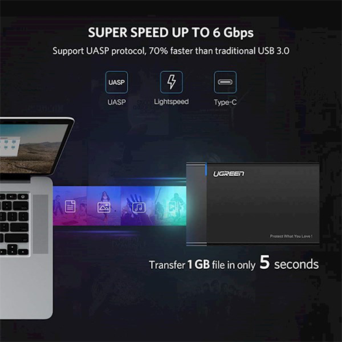 გარე ვინჩესტერის ქეისი - USB HDD Box Ugreen US221 50743