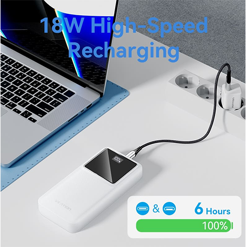 Power Bank - Vention FHLW0 20 000 mAh White