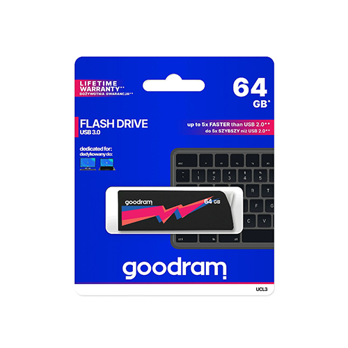 ფლეშ მეხსიერება - Goodram UCL3-0640K0R11 64 GB USB 3.0 Black
