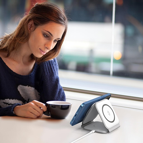 Multi Wireless Charger - Choetech T588 3 in1 Foldable Magnetic Wireless Charger White