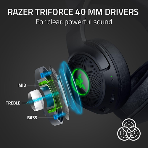 უკაბელო Bluetooth ყურსასმენი - Razer Kraken Kitty V2 Black BT