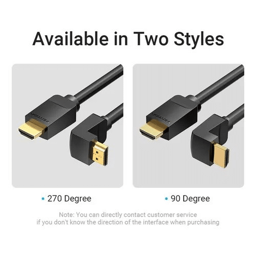 HDMI კაბელი - Vention 1მ Right Angle 270 Degree