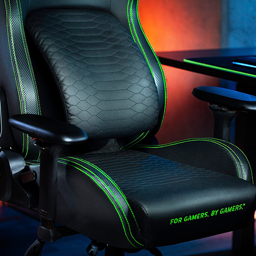 კომპიუტერის სკამი - Razer Gaming Chair Iskur XL With Built In Lumbar Support Black-Green