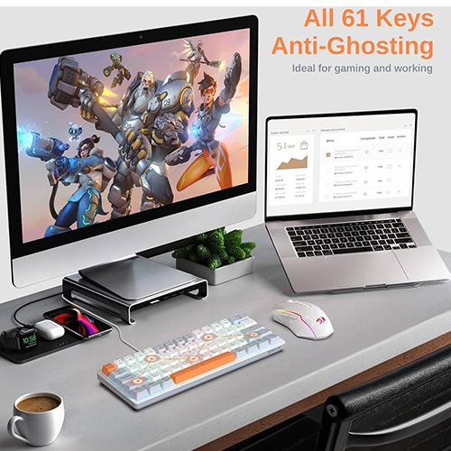 მექანიკური კლავიატურა - Redragon K642WGO RGB Akali Red Switch White