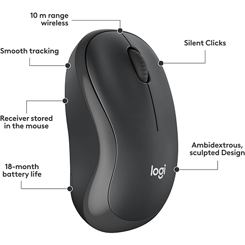 კომბო - უკაბელო კლავიატურა + მაუსი - Logitech MK295 Silent Black