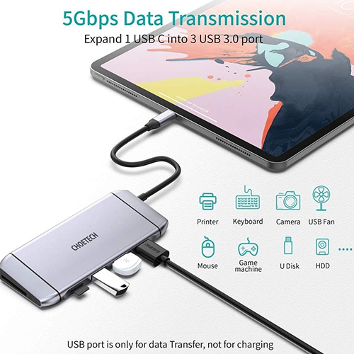 Multi ადაპტერი - Choetech HUB-M15 9-In-1 Type-C Multiport Adapter